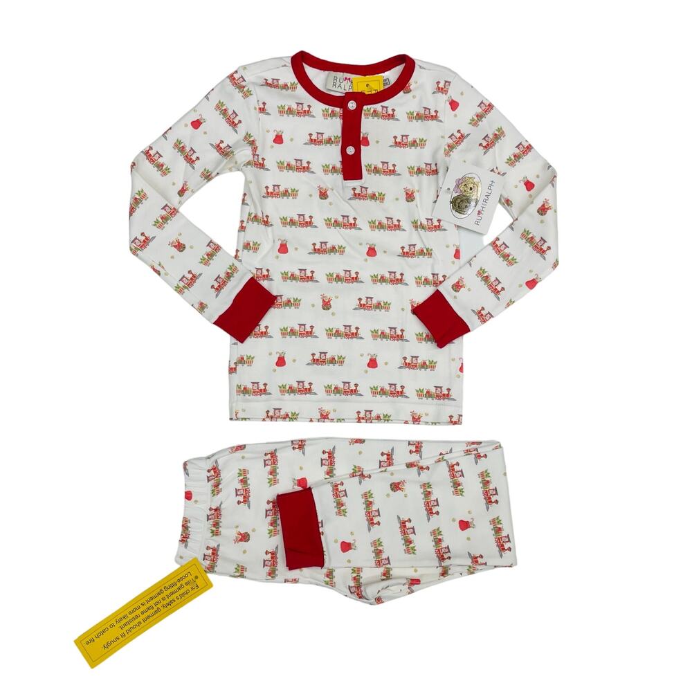 NWT Ruth & Ralph Size 12M Santa Train PJs